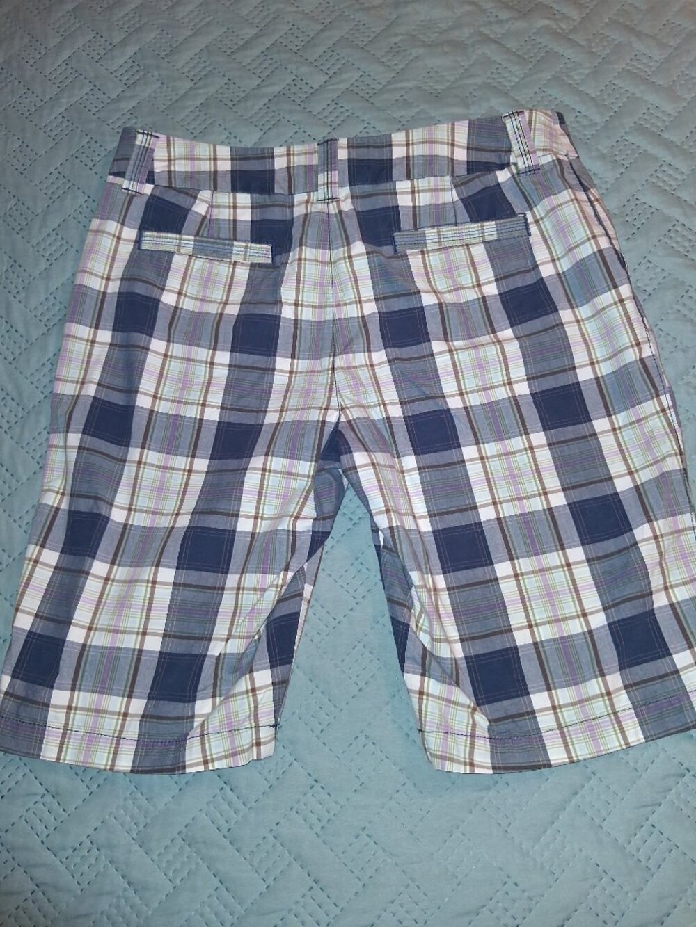 Sonoma Blue Plaid Women's Shorts-size 12 - Picture 2 of 5